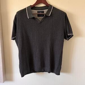 Grey and white polo shirt